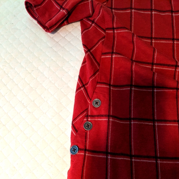 J. JILL XS Red Windowpane Plaid Dress - Picture 3 of 6